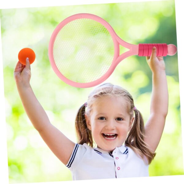Happyyami 2pcs Cartoon Style Tennis Racket for Pink Outdoor Fitness Equipment for Fun Play Activity for and Fitness Games