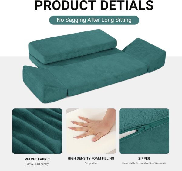 HOMBYS Meditation Cushion Foam Meditation Pillows for Sitting on Floor, Large Yoga Pillow for Adult, Meditation Mat with 2 Knee Cushions and Hip Support-3 Shapes for Different People-Supportive