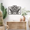 3 Pieces Lotus Flower Wall Art Mandala Carved Wooden Wall Hanging Home Decoration, Wood Art, Meditation/ Spiritual Decor (Black)