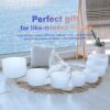 432HZ 6-12 Inch Set Of 7 PCS Frosted Chakra Quartz Crystal Singing Bowls for Sound Healing with 2 PCS Travel Carry Case Bag