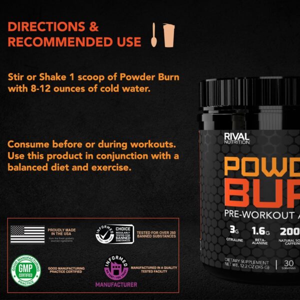 Rival Nutrition Powder Burn- Watermelon Candy, 10.1 oz.