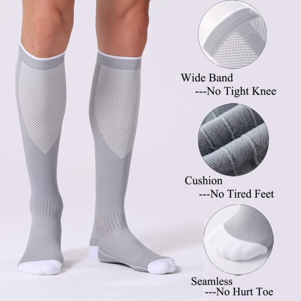 71lDyBxuSVL._AC_SL1500_.jpg FITRELL 3 Pairs Compression Socks for Women and Men 20-30mmHg-Circulation Support Socks