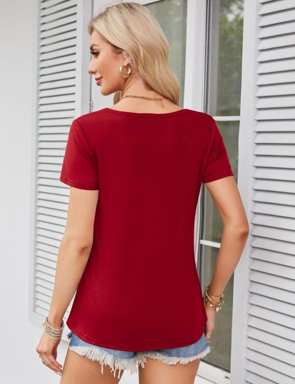 Amoretu Womens Scoop Neck Tshirt Short Sleeve Shirts Swing Tunic Tops Loose Fit