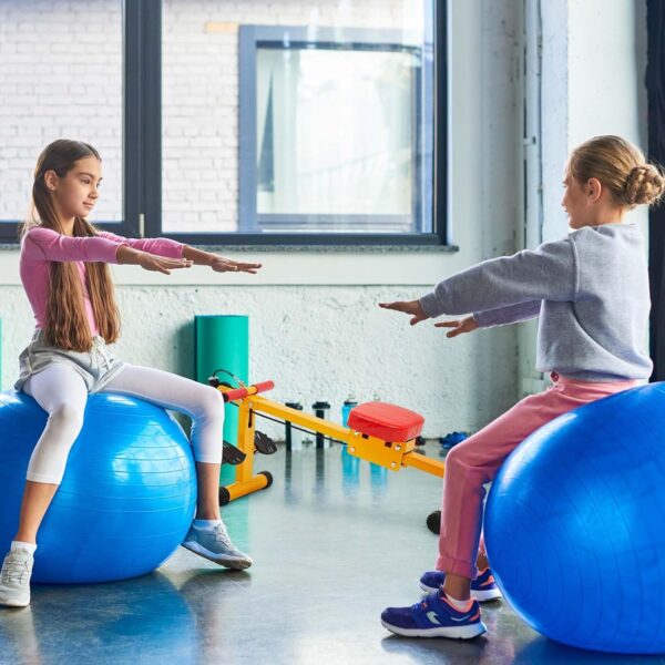 Meooeck Kids Rowing Machine Fitness Exercise Equipment for Kids Indoor Waist and Back Exerciser Adjustable Children Workout Equipment for Physical Training Beginners Children Toddler Outdoor Sports