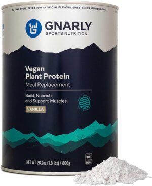Gnarly Nutrition Vegan Plant Protein – Chocolate Vegan Protein Powder, NSF Sport Certified – Meal Replacement, Daily Nutritional Boost – Lactose Free Powder – Chocolate, 28.2 oz