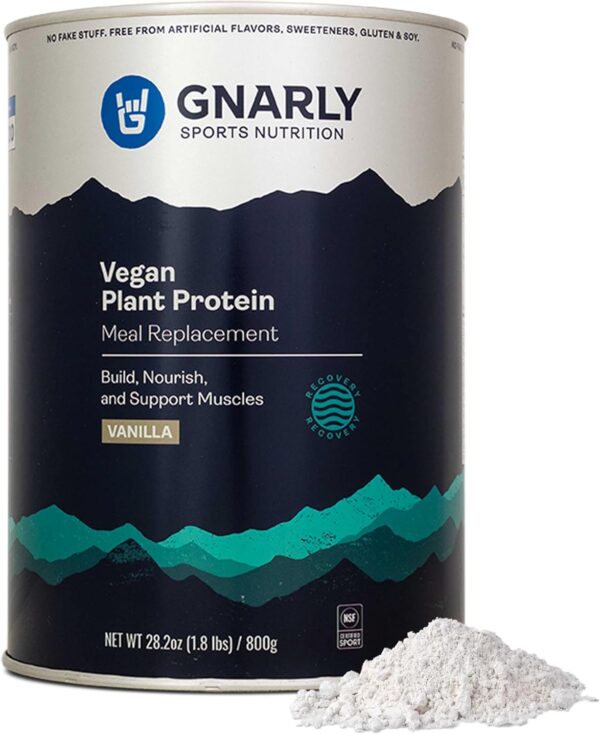 Gnarly Nutrition Vegan Plant Protein – Chocolate Vegan Protein Powder, NSF Sport Certified – Meal Replacement, Daily Nutritional Boost – Lactose Free Powder – Chocolate, 28.2 oz