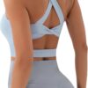 Sports Bras for Women Criss-Cross Back Padded Workout Tank Tops Medium Support Crop Tops for Women
