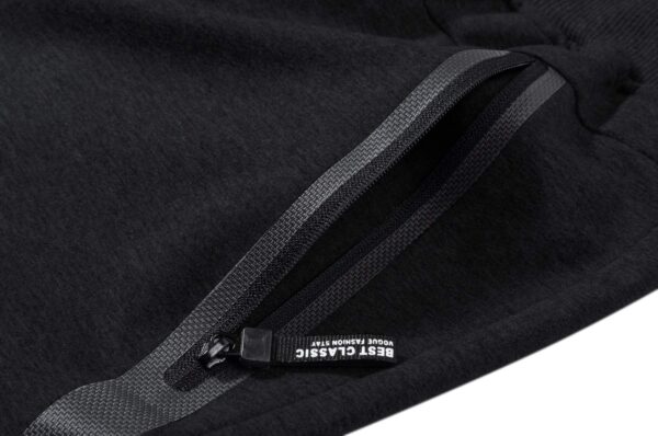 CRYSULLY Mens Athletic Gym Shorts Cotton Jogger Running Workout Jersey Zipper Pocket Sweat Shorts