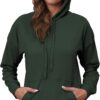 Hoodies for Women Sweatshirt Loose Batwing Sleeve Thumbhole Fall Sweaters with Pockets