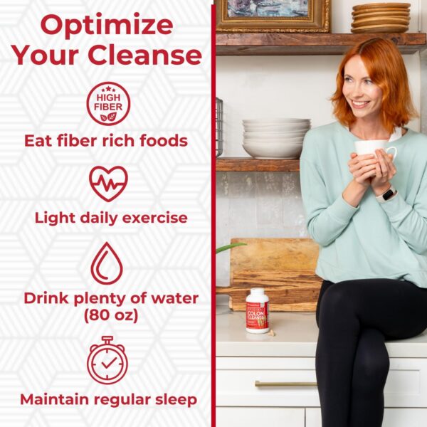 Health Plus Colon Cleanse Digestive Support | All Natural Daily Fiber for Toxin Elimination To Reduce Bloating | Supports Heart Health | 200 Capsules, 33 Servings