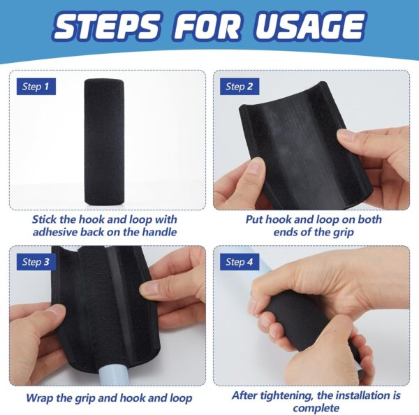 Frienda 4 Pcs Handle Grips 4.25 Inch NBR Rubber Foam Grip Wrap Soft Buffer Tube Cover Buffer Tube Pad Comfortable Handle Covers for Fitness Home Garden Bicycle Exercise Equipment Handlebar Replacement