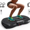 Bigzzia Vibration Plate Exercise Machine 10 Modes Whole Body Workout Vibration Fitness Platform w/ Loop Bands Jump Rope Bluetooth Speaker Home Training Equipment for Weight Loss & Toning