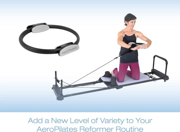 AeroPilates Magic Circle Pilates Ring with Workout DVD for Mat & Reformer Workouts - Fitness Ring Pilates Circle w/Padded Foam Grips - Arms, Chest and Inner Thigh Exercise Equipment