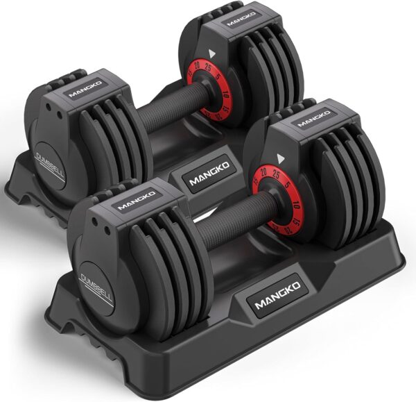 71lkK71blRL._AC_SL1500_.jpg Mangko Adjustable Dumbbell Set 25LB Dumbbells Weight 5 in 1 Weight Dumbbell with Anti-Slip Nylon Handle, Suitable for Home Gym Exercise Equipment