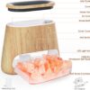 SALKING 2-in-1 Ultrasonic Essential Oil Diffuser & Himalayan Salt Lamp, Aromatherapy Diffuser Cool Mist Humidifier with Auto Off Function, 100% Pure Himalayan Pink Salt Rock, 150ml (Wooden Grain)