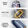 7AM2M Sonic Electric Toothbrush with 6 Brush Heads for Adults&Kids, One Charge for 120 Days, Wireless Fast Charge, 5 Modes, 40000VPM Powered Toothbrush, 2 Minutes Built in Smart Timer (Navy Blue)