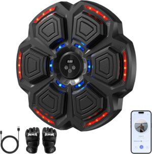 Music Boxing Machine for Adults,Bluetooth Smart Boxing Traineing Machine,Wall Target Punching Workout for Kids,Reflex Training Suitable for Home,Office,Gym,Fun Fitness Equipment