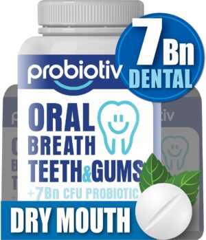 Oral Probiotics for Mouth Bad Breath 7 Billion CFU - Chewable Dental Probiotics for Teeth and Gums, Fresh Breath Freshener, Combats Dry Mouth, Halitosis, Tonsil Stone & Gingivitis Treatment