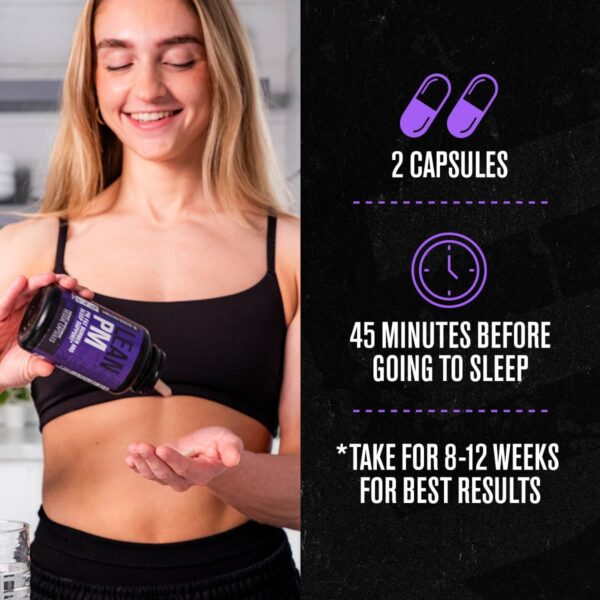 Jacked Factory Lean PM Night Time Fat Burner, Sleep Aid Supplement, & Appetite Suppressant for Men and Women - 60 Stimulant-Free Veggie Weight Loss Diet Pills