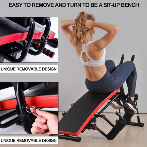 71m4HisIaqL._AC_SL1500_.jpg KESHWELL Ab Workout Machine,Core Abs Exercise Equipment for Home Gym,Adjustable Sit Up Bench Strength Training Abdominal Cruncher,Foldable Core Workout Machine with Resistance Bands&LCD Display
