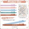 Spakon 60 Pcs Positive Affirmation Ballpoint Pens with 12 Pcs Awesome Reminder Cards Inspirational Self Love Gifts for Employee Coworker Student Office Supplies Mental Health Gifts