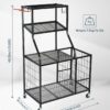 Weight Rack Home Gym Storage, Yoga Mat Storage Rack Workout Equipment Storage Rack for Dumbbells Kettlebell Resistance Band, Exercise Equipment Gym Rack Organizer with Wheel and Levelling Feet