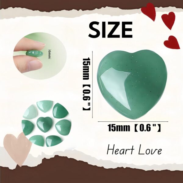 20PCS Green Aventrine Heart Healing Crystals Set Stones Love Shaped Polished Crystal Natural Cute Pocket Thumb Reiki Wholesale Set Gifts Balancing Meditation
