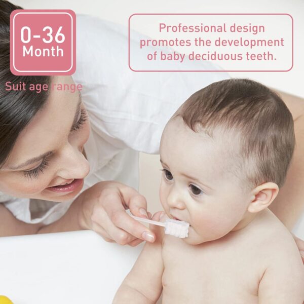 60Pcs Baby Tongue Cleaner, Baby Toothbrush, Disposable Baby Mouth Cleaner, Soft Gauze Toohthbrush Newborn Oral Cleaning Stick Dental Care for 0-36 Month Baby