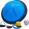 GAOMON 23/25in Balance Ball, 1600 lbs Half Exercise Ball with Nonslip Base, Inflatable Half Ball Balance Trainer, Stability Half Yoga Ball Strength Training Equipment with 2 Bands, Pump, Extra Ball Included, Blue