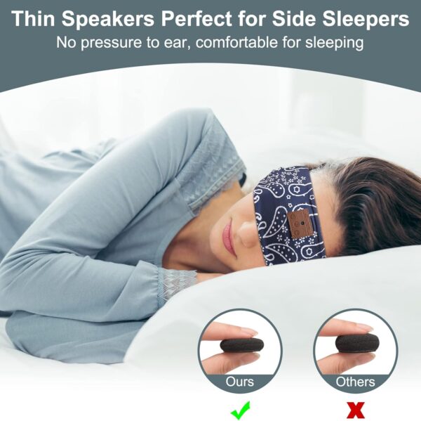 2-Pack Sleeping Headphones Bluetooth Headband, Upgraded Headband Headphones with Ultra-Thin Speakers, Wireless Headphones Headband for Side Sleepers, Running, Insomniac, Travel, Meditation