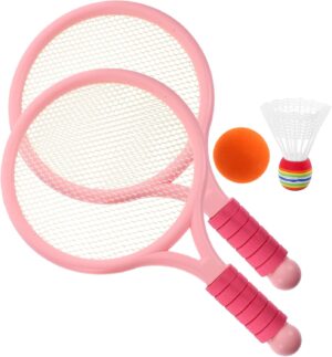 BESPORTBLE 2pcs Cartoon Style Tennis Racket for Fun Outdoor Fitness Equipment Pink Racquet for Playing Ideal for Active Play