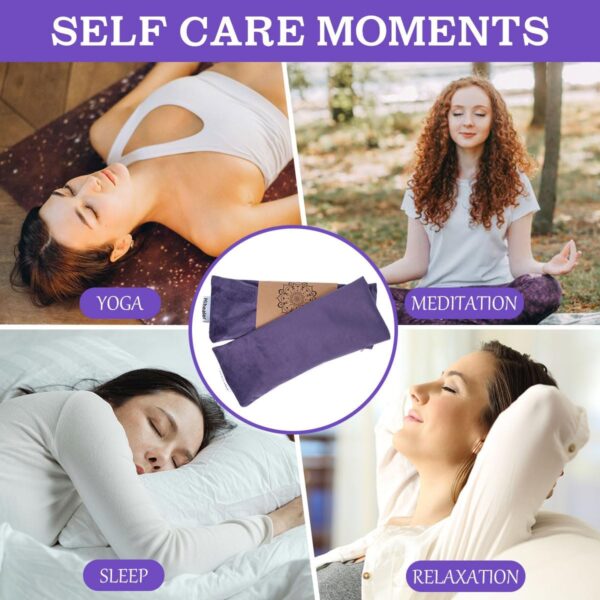 Hihealer Lavender Eye Pillow, Weighted Mask for Sleep, Yoga, Meditation, Aromatherapy Moist Heat Mask Relaxation Gifts for Women and Moms (Purple)