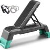 leikefitness Multifunctional Aerobic Deck with Cord Workout Platform Adjustable Dumbbell Bench Weight Bench Professional Fitness Equipment for Home Gym