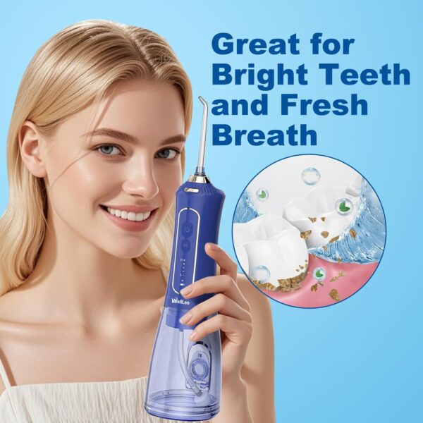 Water Flosser for Teeth, 300ML Cordless Oral Irrigator Rechargeable Dental Flosser Teeth Picks with 5 Modes 5 Jet Tips,IPX7 Waterproof Teeth Cleaner for Braces Gum Care, Home Travel Use