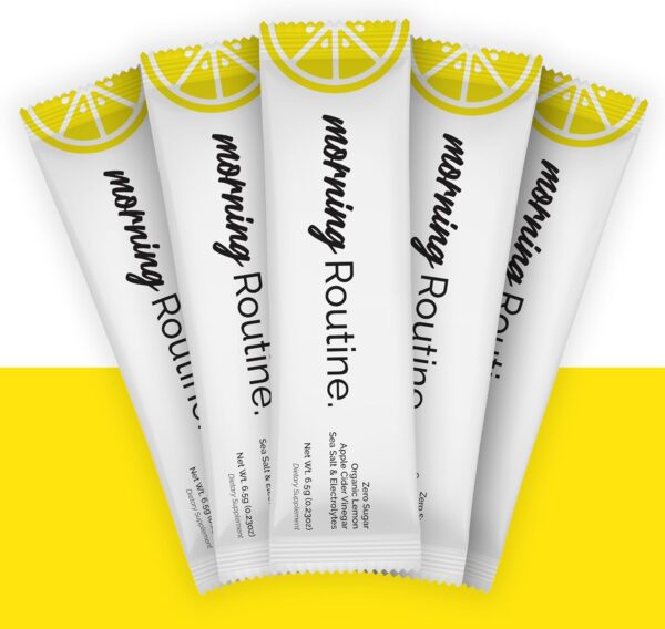 ROUTINE Morning Daily Hydration | Electrolyte Powder Packets with Apple Cider Vinegar, Lemon and Sea Salt | Hydrate Powder, Electrolyte Drink Mix | Keto & Paleo Electrolytes Hydration Powder - 5 ct