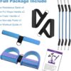 Pedal Resistance Band, 4-Tube Elastic Pull Rope, Sit-up Equipment, Yoga Strap Bodybuilding Expander, Exercise Bands, Fitness Equipment for Abdomen, Waist, Arm, Leg Stretching Slimming Training