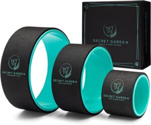 Secret Garden Yoga Wheel – Premium Yoga Wheel Roller for Stretching and Posture Improvement – Yoga Wheel Set of 3 for Men and Women – Advanced ABS and TPE Massage Yoga Wheel – 13/10/6-inch