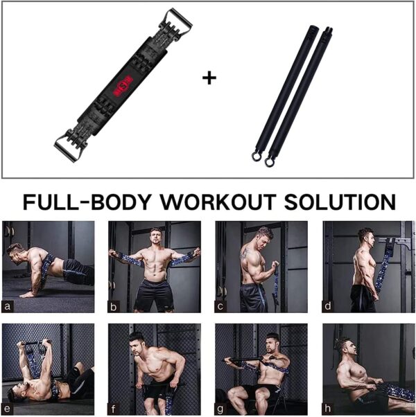 INNSTAR Resistance Bands Bar Exercise Bands Attachment 38" Black Max Load 800lb for Home Gym Workout Full Body Workout Power Lifting Fitness Bar