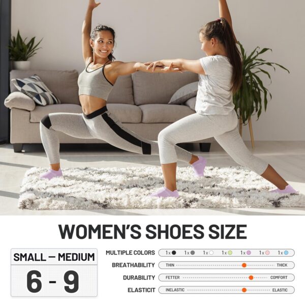 7 Pairs Pilates Socks with Grips for Women- Grip Socks Yoga Socks for Yoga,Pilates, Ballet & Barre,Non Slip,Ideal gifts