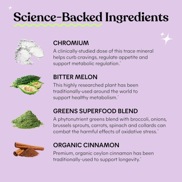 Lemme Curb Cravings, Improve Carb Metabolism, Support Weight Management w/Clinically Studied Chromium Picolinate, Bitter Melon, Ceylon Cinnamon & Greens Blend I Drug-Free I Vegan