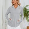 LOMON Women Long Sleeve Shirts Sun Protection 1/4 Zip Summer Quick Dry Hiking Shirts Quarter Zip Pullover for Women