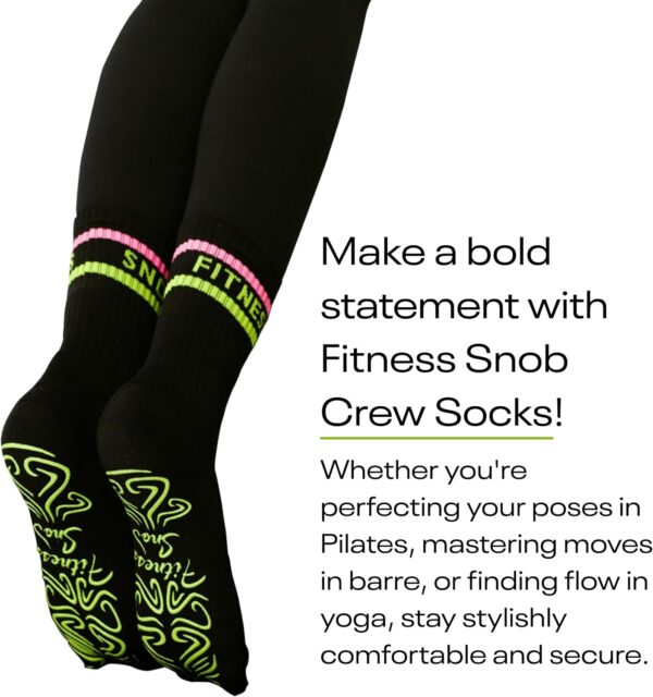 Got a Grip Premium Womens Neon Striped Grip Socks for Pilates, Barre, & Yoga, Socks for Women