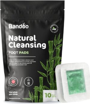 Bandoo Original Deep Cleansing Foot Pads | Rana Pads | Premium Natural Bamboo Foot Pads | Japanese Foot Pads | Cleanse, Moisturize & Energize | for Men & Women | 10 Pads