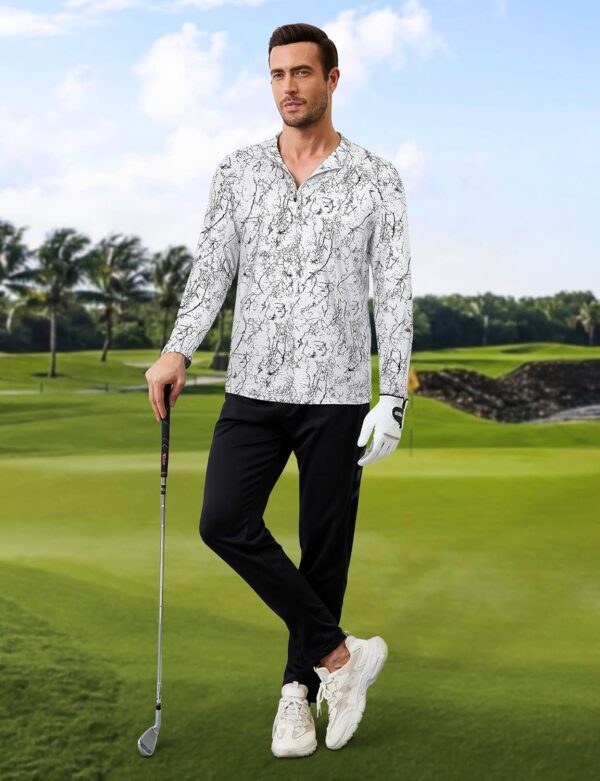 LURANEE Men's UPF 50+ Long Sleeve 1/4 Zip Pullover Athletic Hiking Running Workout Tops