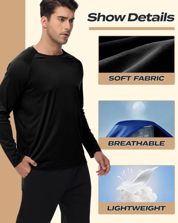 Long Sleeve Shirts for Men - Dry Fit Moisture Wicking UV UPF Sun Protection T-Shirts for Fishing Workout Swim