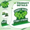 Amyhill 6 Pcs Mental Health Awareness Month Green Standing Block Sign Wooden Standing Table Centerpieces Motivational Green Ribbon Table Signs Decorations for Office Charity Party Supplies