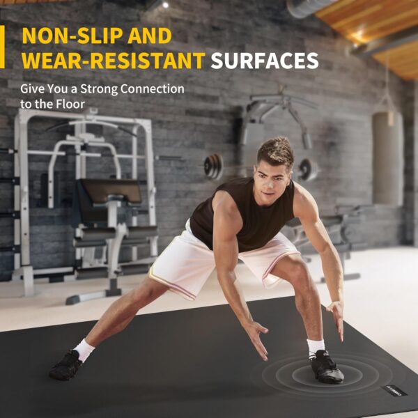 CAMBIVO Large Exercise Mats for Home Workout, 6' x 4' x 7 mm Extra Thick Workout Mats for Home Gym, Gym Mats for Jump Rope, Weights, Cardio, Fitness, Shoe-Friendly