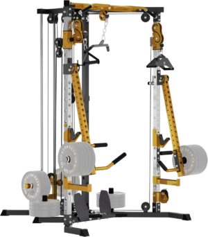 Versatile Power Rack with Cable Pulley System, Power Cage for Strength Training, Bench Press and Pull-Ups