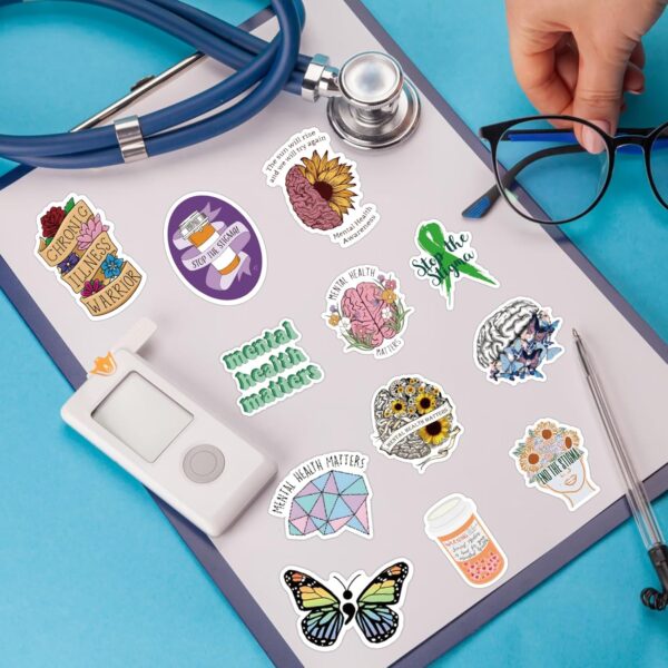 Mental Health Stickers 100PCS Mental Health Awareness,Vinyl Health Gifts Decal,Mental Health Gifts Stickers for Adults,Therapist Gifts Mental Health