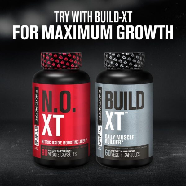 Jacked Factory N.O. XT Nitric Oxide Supplements for Men w/Nitrosigine L Arginine L Citrulline Supplement for Muscle Pumps & Vascularity - Pre Workout Nitric Oxide Booster & Muscle Builder - 90 Caps